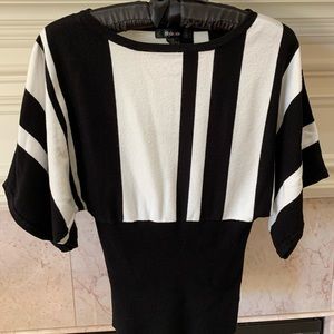 Style & Co Striped Dolman Sweater S Cream Black